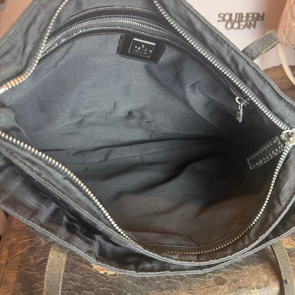 Fendi Black FF Cutout Zucca Canvas Shoulder Bag SHW Authentic CoA - Picture 7 of 10